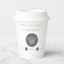Logotipo de abeja de la tienda de la granja artesa