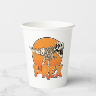 Vasos De Papel logotipo de dibujos animados de T-REX