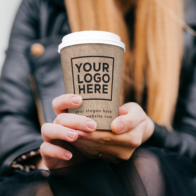 Vasos De Papel Logotipo de empresa Elegante Kraft Rústico (Subido por el creador)