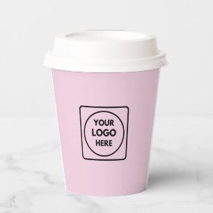 Vasos De Papel Logotipo de marfil minimalista Branding Papel limp