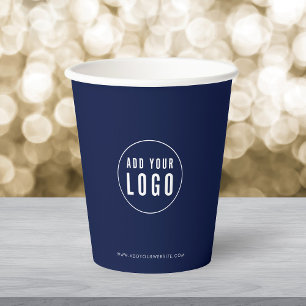 Vasos De Papel Logotipo de negocio moderno minimalista color pers