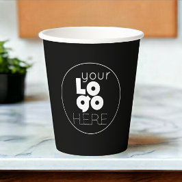 Vasos De Papel Logotipo de negocio Negro Taza de papel desechable