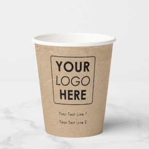 Vasos De Papel Logotipo de negocio profesional moderno Kraft Brow