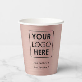 Vasos De Papel Logotipo de negocio Rosa profesional moderno Gold