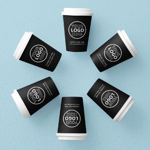 Vasos De Papel Logotipo de negocios moderno para materiales en bl