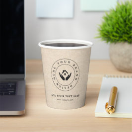 Vasos De Papel Logotipo de Personalizado Minimalista simple y pro