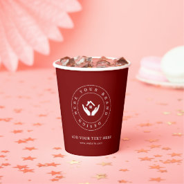 Vasos De Papel Logotipo de Personalizado Minimalista simple y pro