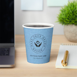 Vasos De Papel Logotipo de Personalizado Minimalista simple y pro