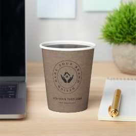 Vasos De Papel Logotipo de Personalizado Minimalista simple y pro