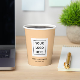 Vasos De Papel Logotipo de Personalizado Minimalista simple y pro