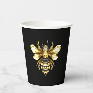 Vasos De Papel Logotipo de Relieve metalizado dorado falso poligo