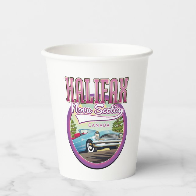 Vasos De Papel logotipo de viaje de Halifax Nueva Escocia  (Anverso)