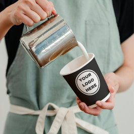 Vasos De Papel Logotipo del personalizado Black & White Business 