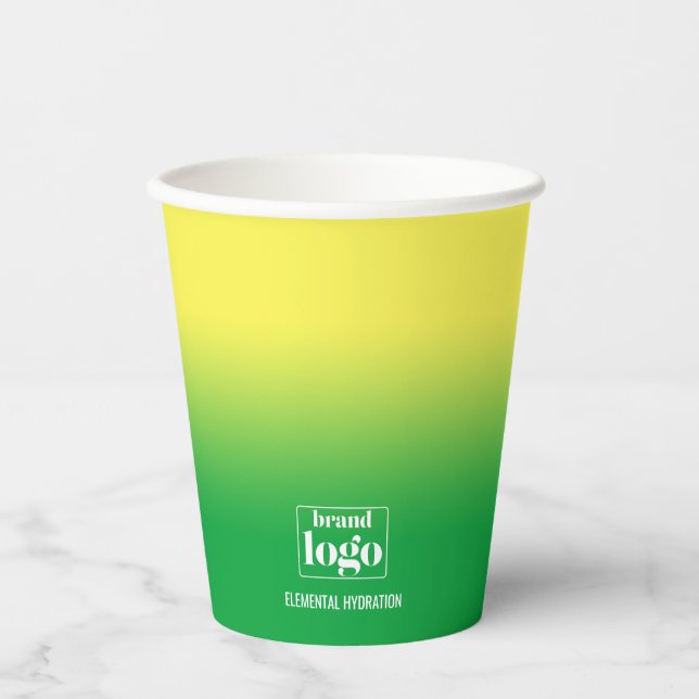 Vasos De Papel Logotipo Elemental de gradiente amarillo verde min (Anverso)
