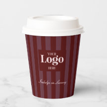 Logotipo Empresarial Café Lujo Rayas Burgundy