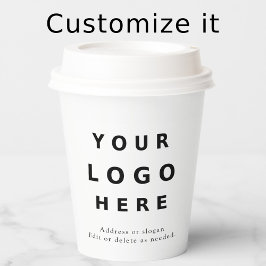 Vasos De Papel Logotipo Empresarial Elegante Moderno Profesional 