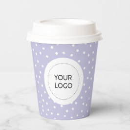 Vasos De Papel Logotipo empresarial minimalista morado personaliz