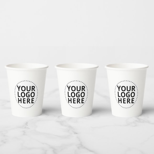 Vasos De Papel Logotipo empresarial personalizado (Multi)