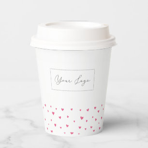Vasos De Papel Logotipo Empresarial Personalizado con Patrón de C