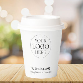 Vasos De Papel Logotipo Empresarial Personalizado Simple