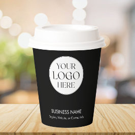 Vasos De Papel Logotipo Empresarial Personalizado Simple