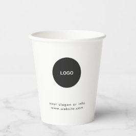 Vasos De Papel Logotipo Empresarial | Profesional Moderno Negro E