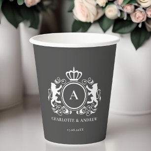 Vasos De Papel logotipo específico del cliente Monograma Cuadros