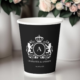 Vasos De Papel logotipo específico del cliente Monograma Cuadros 