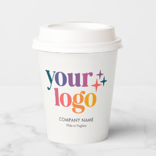 Vasos De Papel Logotipo mínimo simple sin blanco