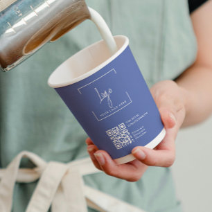 Vasos De Papel Logotipo moderno para empresas con código QR