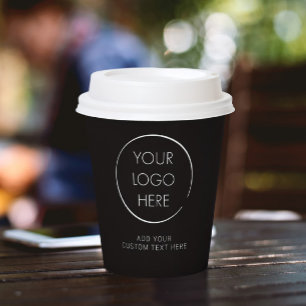 Vasos De Papel Logotipo personalizado básico, negocio o marketing