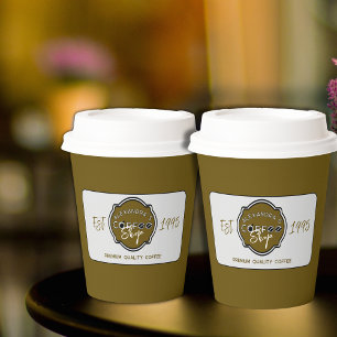 Vasos De Papel Logotipo Personalizado de Cafetería Profesional