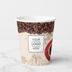 Vasos De Papel Logotipo personalizado Marca comercial Café Taller