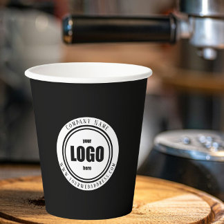 Vasos De Papel Logotipo personalizado Negro