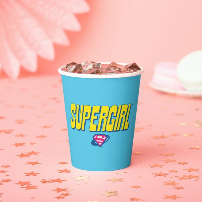 Vasos De Papel Logotipo Pop Supergirl (in situ)