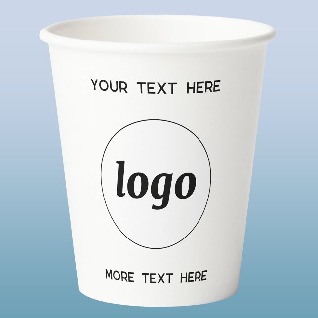 Vasos De Papel Logotipo Simple Con Texto Empresa (Simple logo with custom text business branding promotional paper cup)