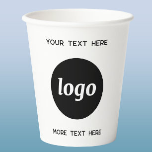 Vasos De Papel Logotipo Simple Con Texto Empresa