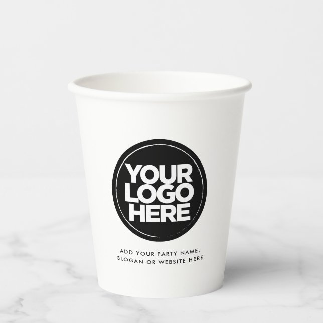 Vasos De Papel Logotipo y texto personalizados (Anverso)