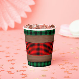 Vasos De Papel Logs Flannel Rustic Plaid Hearts Baby Shower