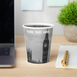 Vasos De Papel Londres Inglaterra Reino Unido Big Ben UK Paper Cu