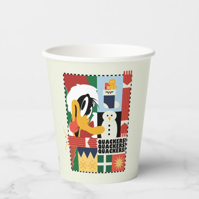 Vasos De Papel LOONEY TUNES™ DAFFY DUCK™ Holiday Quackers (Anverso)