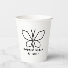 Vasos De Papel Los amantes de las mariposas: La felicidad es como