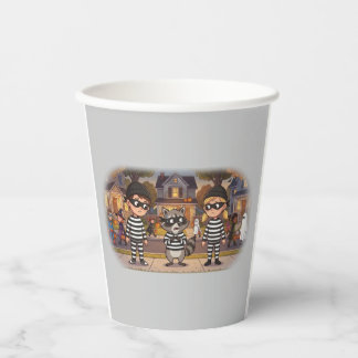 Vasos De Papel Los Bandidos Mapaches de Halloween