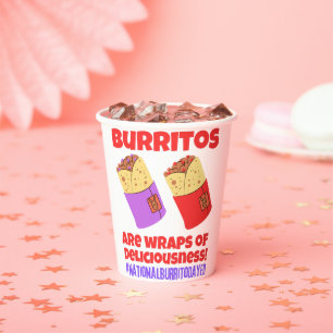 Vasos De Papel Los burritos son envolturas de deliciosa