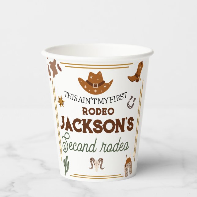 Vasos De Papel Los chicos no son mi primer Rodeo Cowboy segundo c (Anverso)
