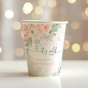 Vasos De Papel Los copos de nieve de Rubor Bebé su frío afuera
