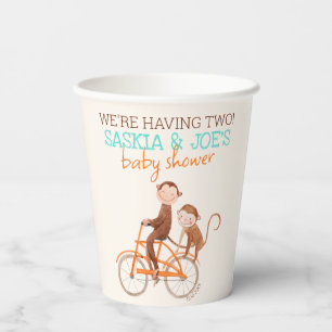 Vasos De Papel Los gemelos Baby Shower cute el doble problema de