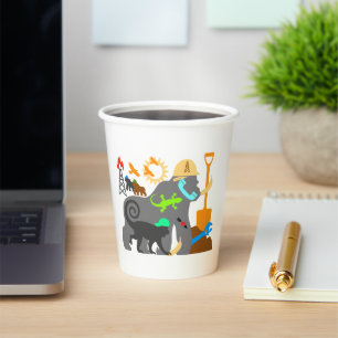 Vasos De Papel Los gorilas en el trabajo