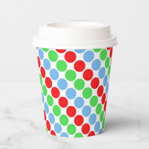 Vasos De Papel Los grandes puntos de polka multicolores retro ses