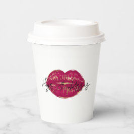 Vasos De Papel Los labios rojos del beso